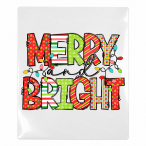 Merry And Bright Colorful Christmas UV transfer for hard-surface products