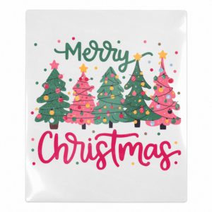 Merry Christmas Pink Trees - Christmas UV Transfer