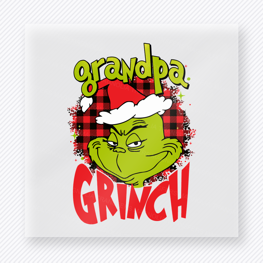 Grandpa Grinch Christmas DTF Transfers