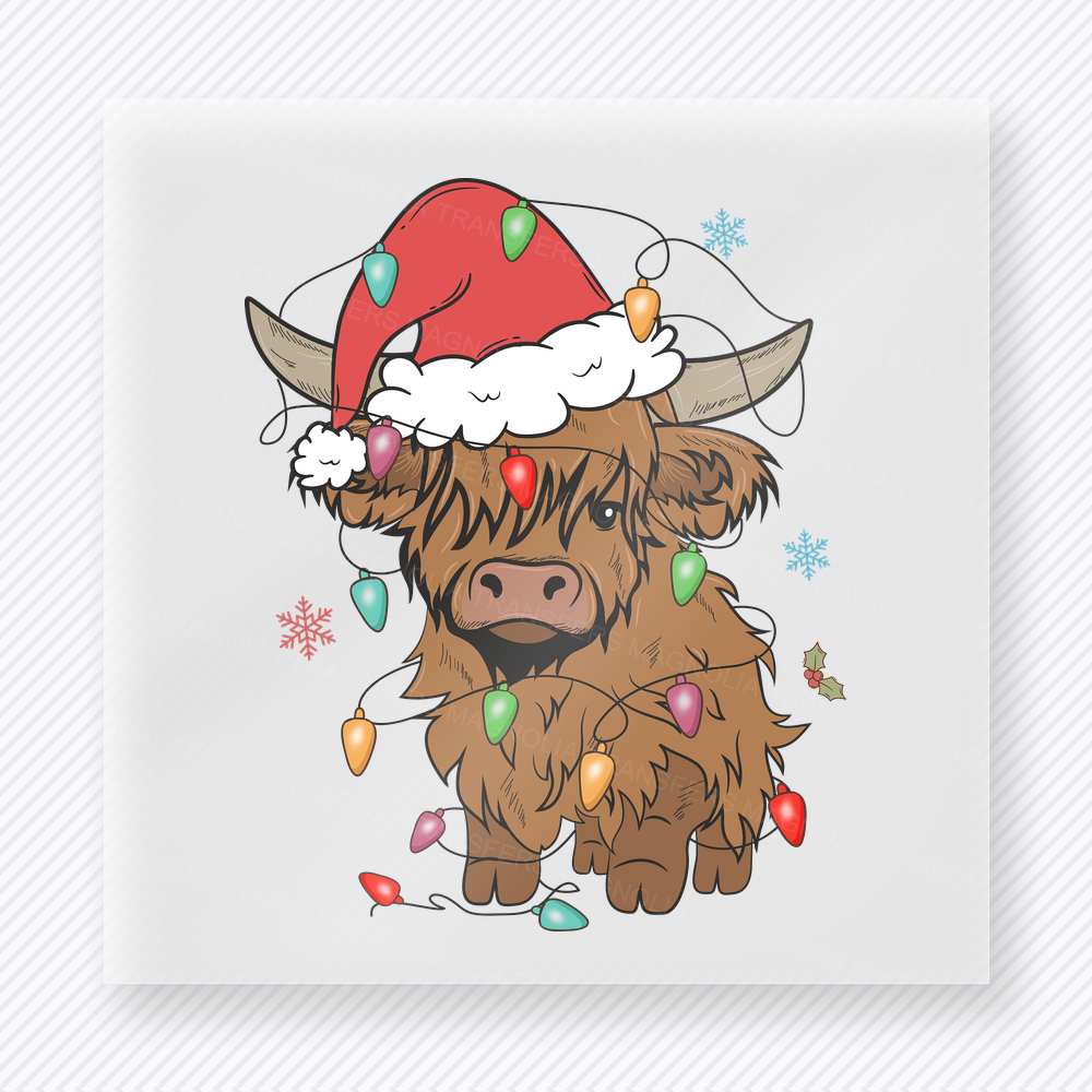Christmas Highland Cow Christmas DTF Transfers