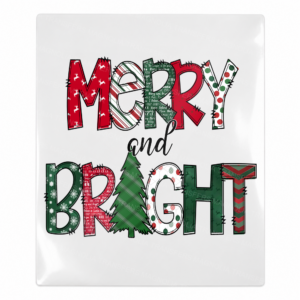 Merry And Bright Patchwork - Christmas UV Transfer