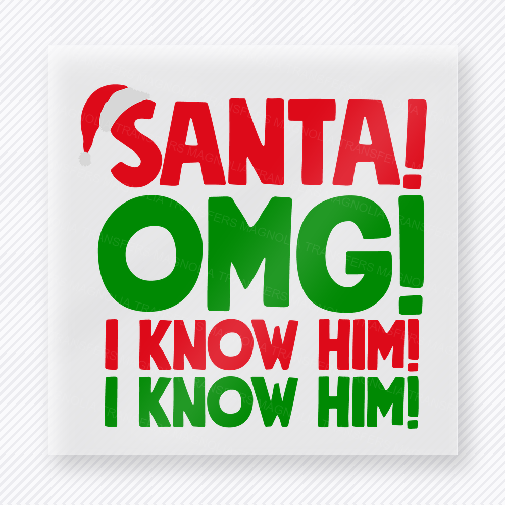 Santa OMG I Know Him Christmas DTF Transfers