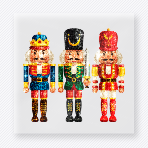 Christmas Nutcrackers Christmas DTF transfer featuring a trio of colorful Christmas nutcracker soldiers
