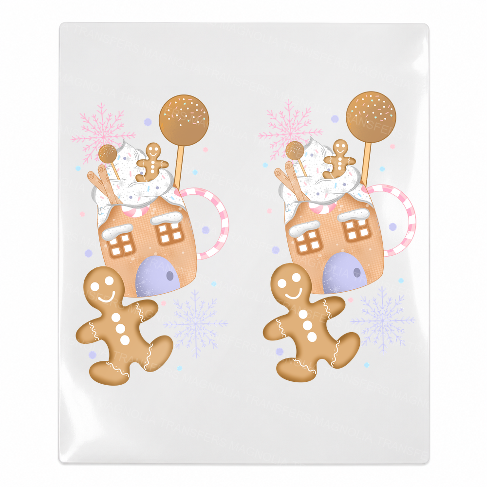 Gingerbread hot cocoa pair Christmas UV Transfer
