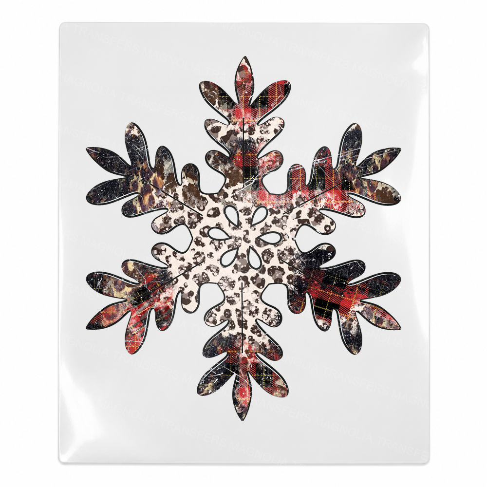 Plaid snowflake Christmas UV Transfer