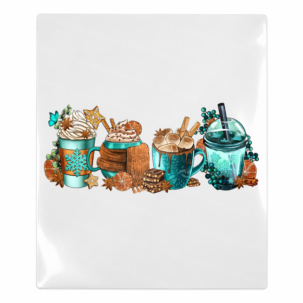 Cozy Christmas drinks and cookies UV Transfer