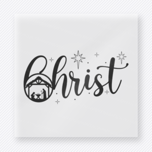 Christ Nativity Christmas DTF transfer featuring a simple faith Christ design with nativity scene and star accents