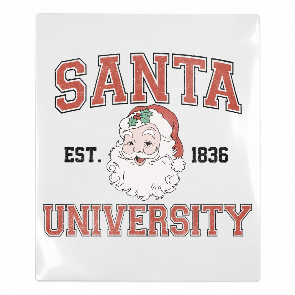 Santa University vintage UV Transfer