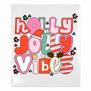 Holly Jolly Vibes colorful UV Transfer