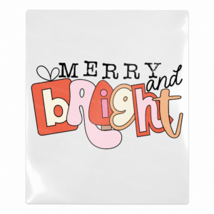 Merry And Bright retro lettering UV Transfer