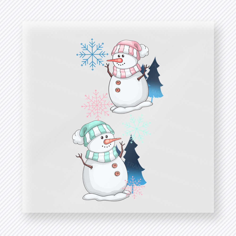 Snowman Pair Christmas DTF Transfers