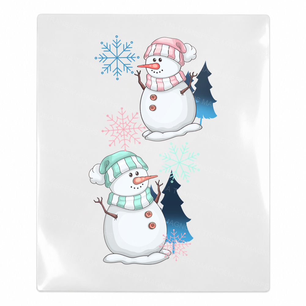 Pastel snowman pair UV Transfer