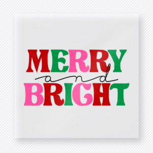 Merry And Bright Bold Christmas DTF Transfers