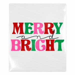Merry And Bright red green pink UV Transfer