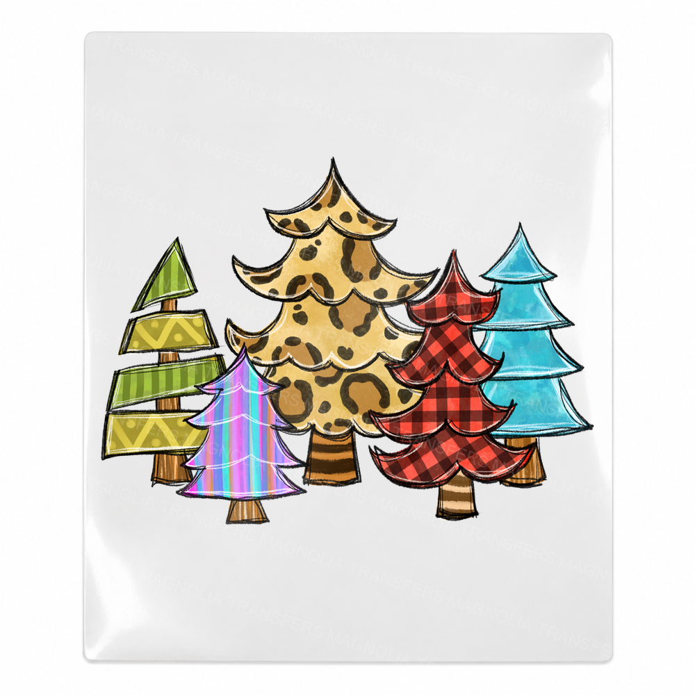 Patterned Christmas tree forest UV Transfer