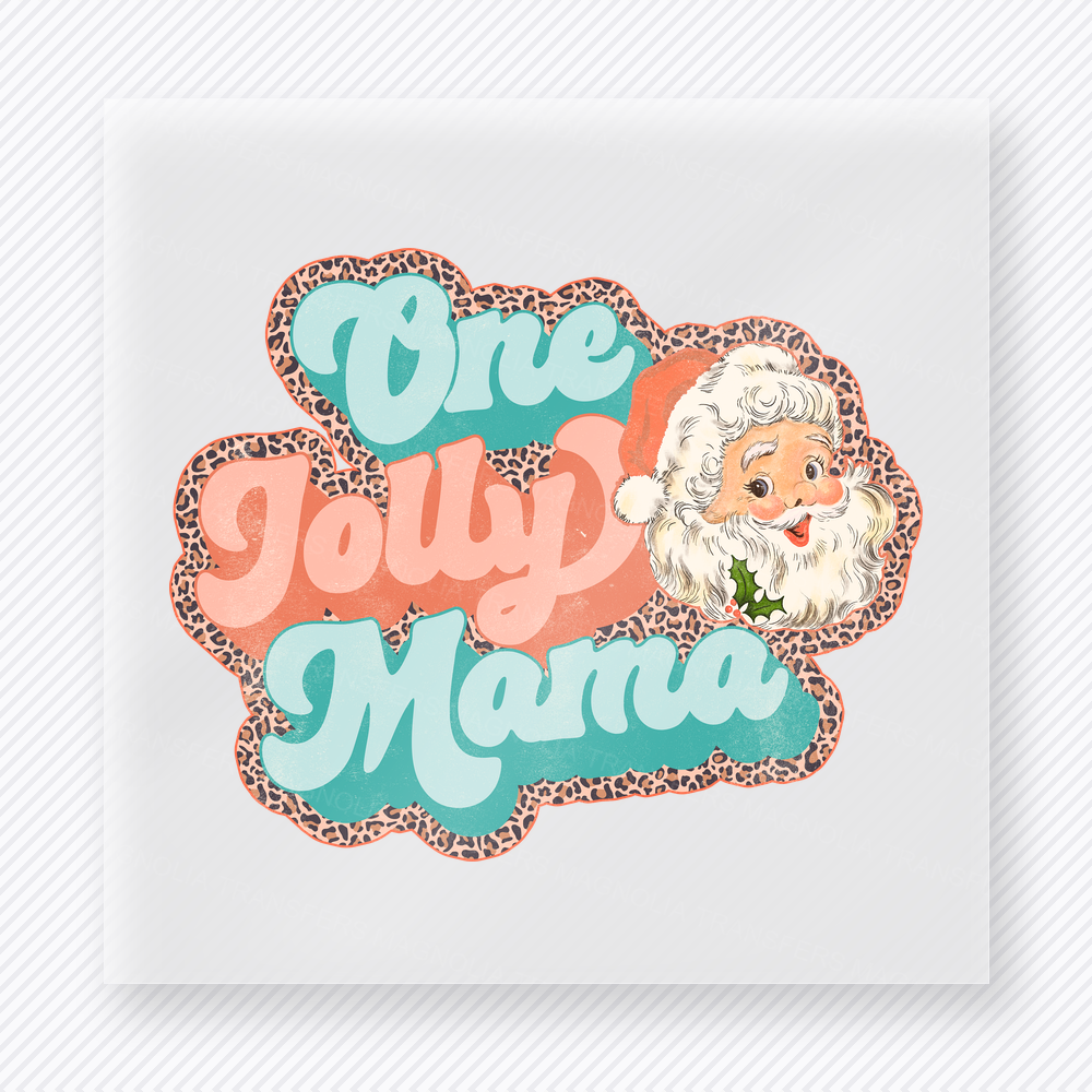One Jolly Mama Christmas DTF Transfers
