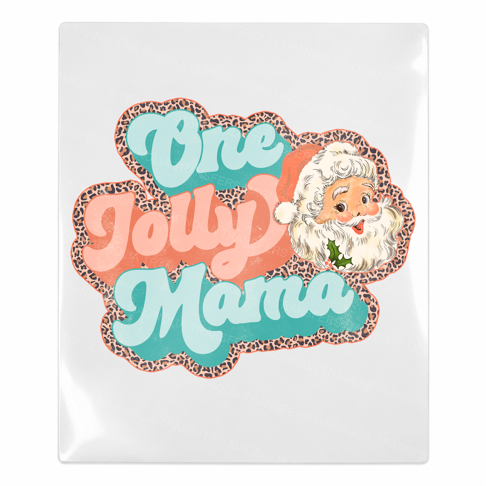 One Jolly Mama warm vintage Santa UV Transfer