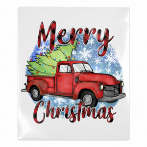 Merry Christmas red truck UV Transfer