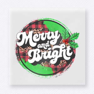 Merry And Bright Ornament Christmas DTF Transfers