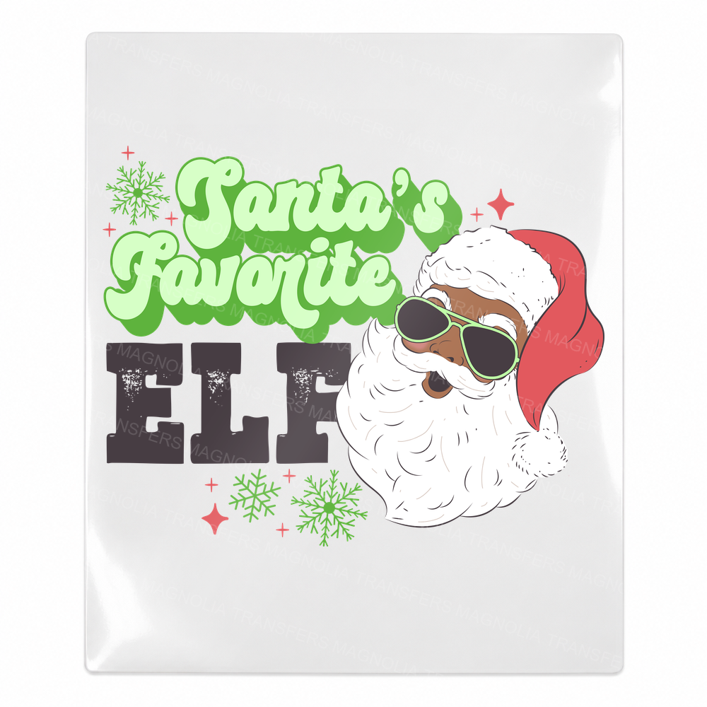 Santa's Favorite Elf light skin Santa UV Transfer