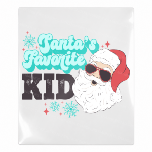 Santa's Favorite Kid dark skin Santa aqua UV Transfer