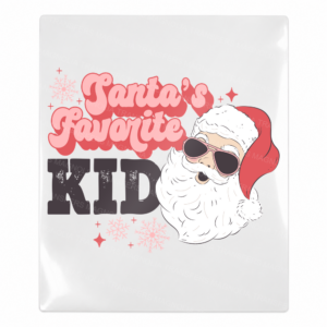 Santa's Favorite Kid dark skin Santa pink UV Transfer