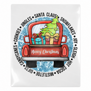 Red truck with Christmas tree and gifts UV Transfer