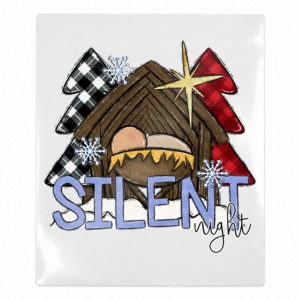 Silent Night rustic nativity UV Transfer