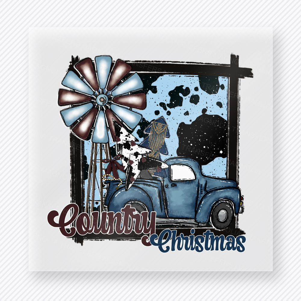 Country Christmas Windmill Christmas DTF Transfers