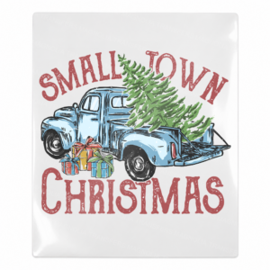 Small Town Christmas blue truck UV Transfer