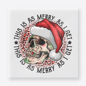 Merry AF Skull Christmas DTF Transfers