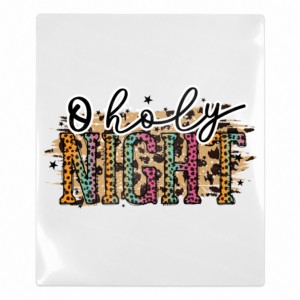 Oh Holy Night leopard lettering UV Transfer