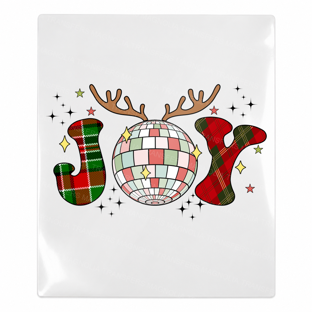 Joy disco ball Christmas UV Transfer