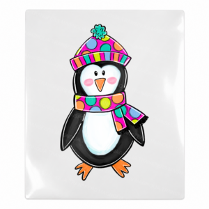 Colorful winter penguin patterned hat UV Transfer