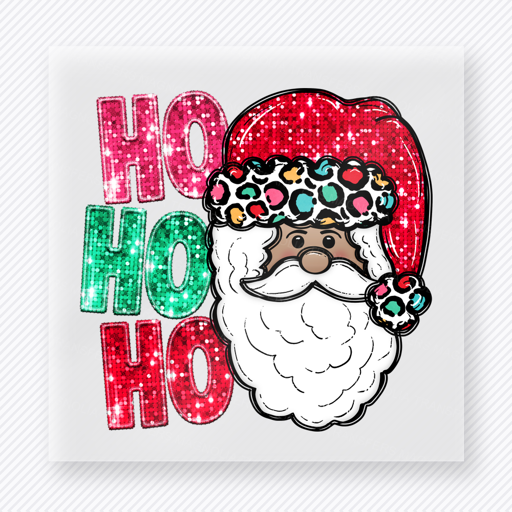 Ho Ho Ho Santa Leopard Christmas DTF Transfers