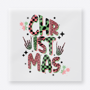 Christmas Checker Letters Christmas DTF Transfers