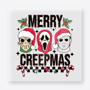 Merry Creepmas Horror Icons Checker Christmas DTF Transfers