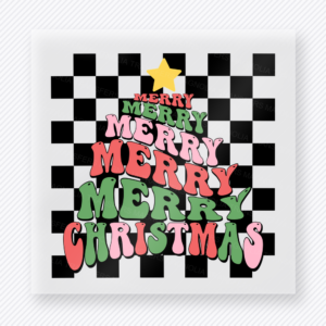 Merry Merry Merry Christmas Checker Bring Festive Christmas DTF Transfers