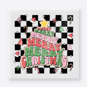 Merry Merry Merry Christmas Checker Christmas DTF Transfers