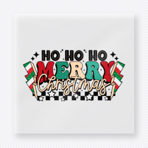 Ho Ho Ho Merry Christmas Checker Bring Festive Christmas DTF Transfers