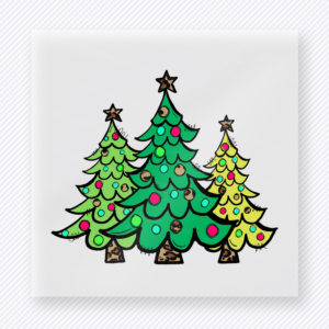 Three Christmas Trees Christmas DTF Transfers