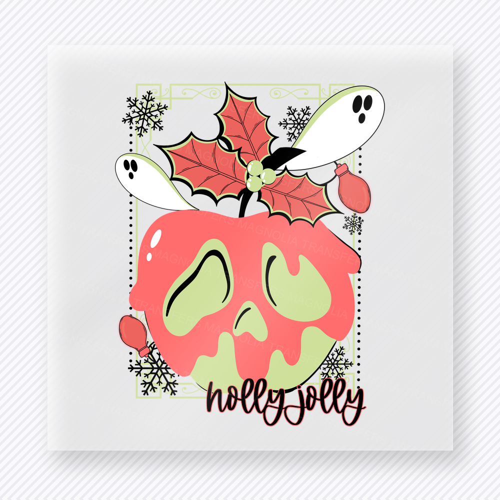 Holly Jolly Ghost Skull Christmas DTF Transfers