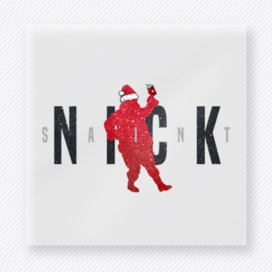 Snack Santa Christmas DTF transfer featuring red Santa snack Christmas silhouette design