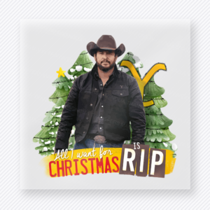All I Want For Christmas Is Rip Christmas DTF transfer featuring western celebrity Christmas design with Christmas is rip wording