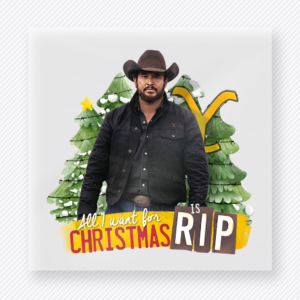 All I Want For Christmas Is Rip Christmas DTF transfer featuring western Christmas cowboy design with bold lettering
