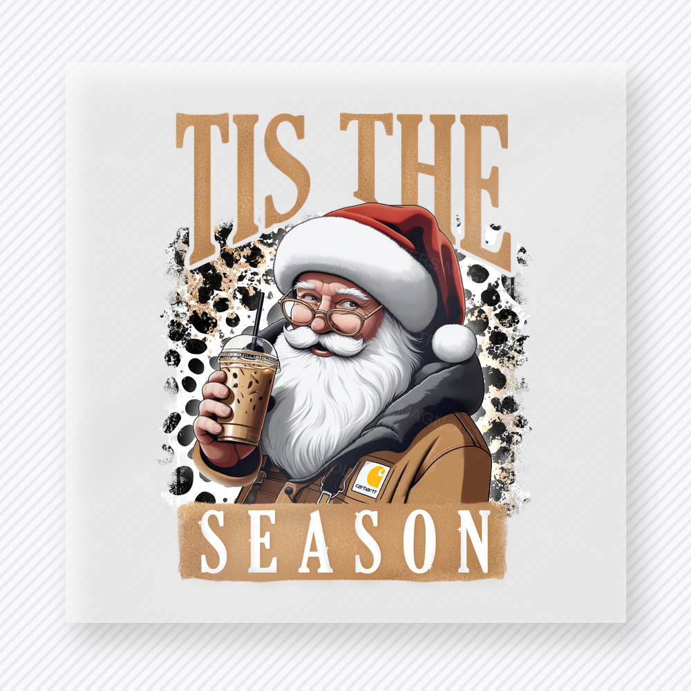 Tis The Season Santa Leopard Christmas DTF Transfers