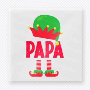 Papa Elf Legs Christmas DTF transfer featuring papa Christmas elf legs design