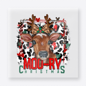 Moo-Ry Christmas Cow Christmas DTF Transfers