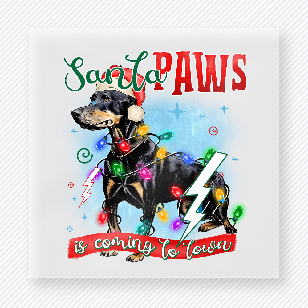 Santa Paws Dachshund Bring Festive Christmas DTF Transfers