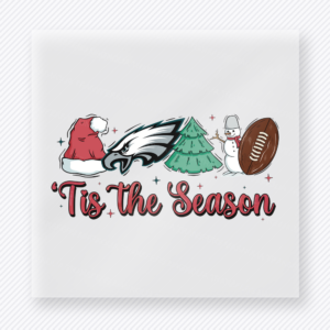 Eagles Tis The Season Football Christmas DTF Transfers